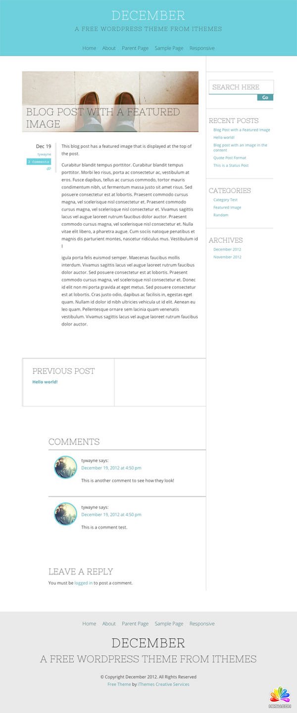 免費的wordpress主題: December