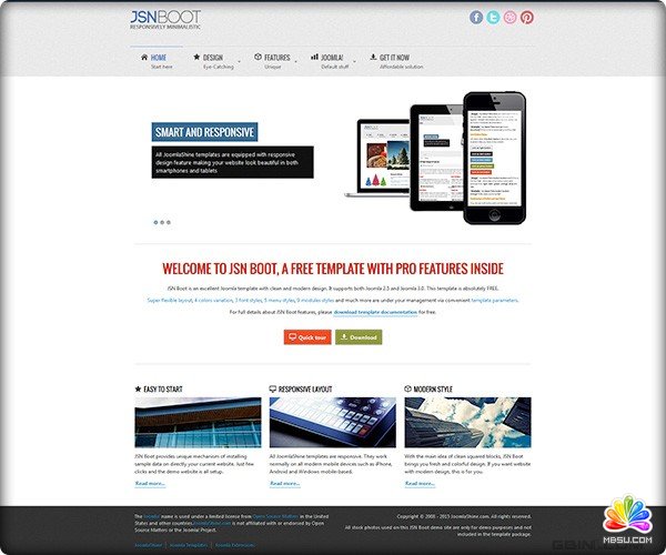 免費的Joomla! 網站模板 - JSN Boot