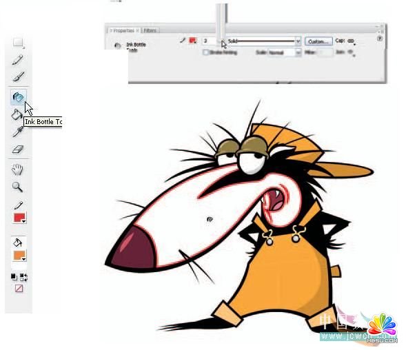 Flash CS3墨水瓶工具創建輪廓線應用教程